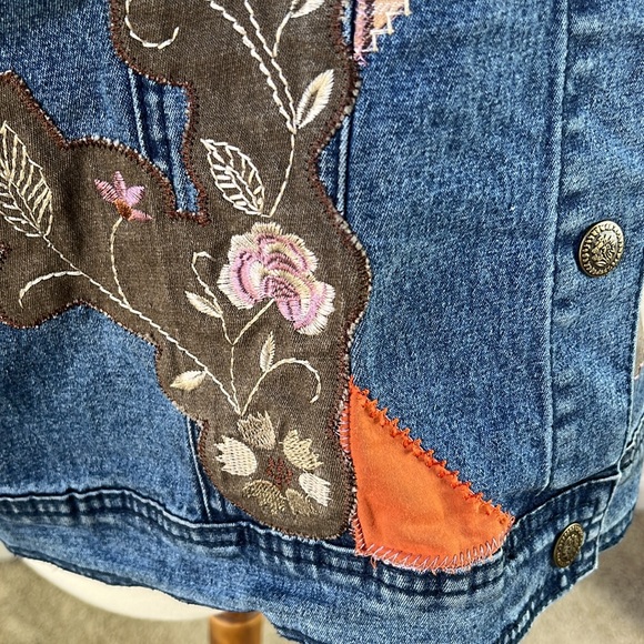 DG2 by Diane Gilman Embroidered Jean Vest - Picture 9 of 13